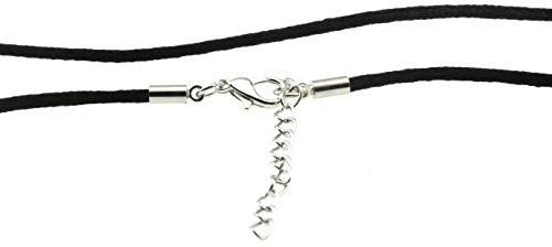 Black Satin Cord | 16 + Extension | Hypoallergnic Silk Rope Necklace | Jewelry Gift for Any Age