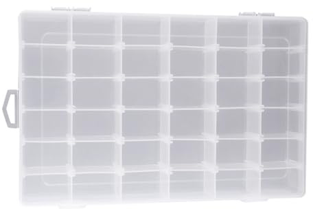 OULII Boîte de rangement en plastique transparent 36 compartiments