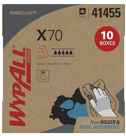 WypAll Power Clean X70 Medium Duty Tücher (41455), Pop-Up-Box, weiß, 10 Boxen/Koffer, 100 Blatt/Box, 1.000 Blatt/Etui