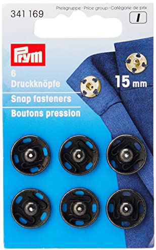 Prym 341169 Annäh-Druckknöpfe MS 15 mm schwarz
