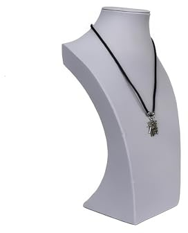 Yudu Schmuckbüste Schmuckständer Kunstleder weiss H30