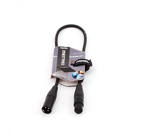 Proel CHL250LU05 Cavo professionale audio bilanciato connessioni Cannon XLR 3P Maschio a Cannon XLR 3P Femmina - 0.5 mt., Nero
