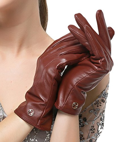 Nappaglo Damen klassische Lederhandschuhe Touchscreen Italienisches Lammfell Winter Warm Reines Kaschmir-Futter Handschuhe