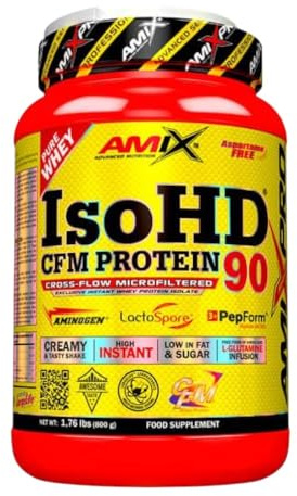 AMIX - Proteína en Polvo - Iso HD 90 CFM en Formato de 800 gramos - Aumenta la Masa Muscular - Contiene Proteína de Suero - Mejora el Rendimiento Muscular - Sabor a Milk Vainilla