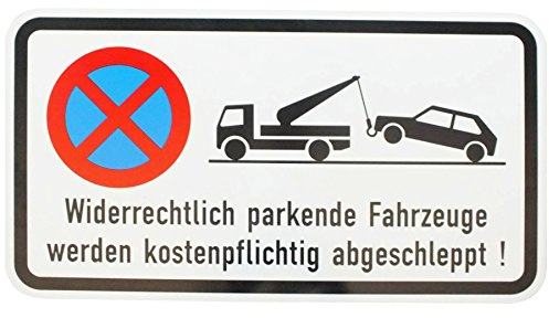 ORIGINAL Verkehrsschild Zusatzschild PARKVERBOT 231x420 mm Verkehrszeichen Schild Verbotsschild Haltverbot Anhaltverbot Schilder Hinweisschild Warnschild Schilder Halteverbot Abschleppwagen