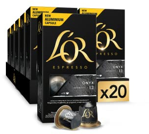 L'OR Espresso Cápsulas de Café Onyx | Intensidad 12 | 200 Cápsulas Compatibles Nespresso (R) | Intensidad 12, Compatible con máquinas Nespresso