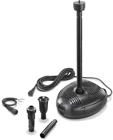 esotec Teichpumpe Genova 1200/2000 mit Sprinklerset – 12-24V/DC Ersatzpumpe für Gartenteich, Brunnen & Wasserspiel – 2000 l/h IP68 101735