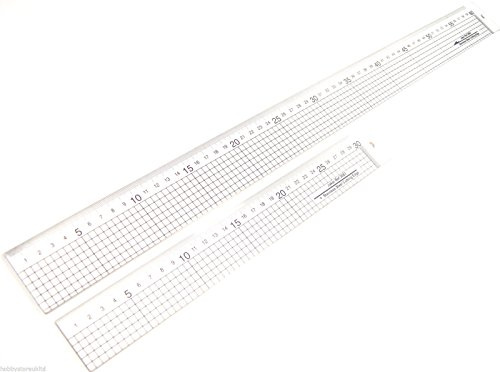 Règle de coupe en acrylique transparent avec bord en acier à rayures Jakar Règle 30 cm 60 cm Règles