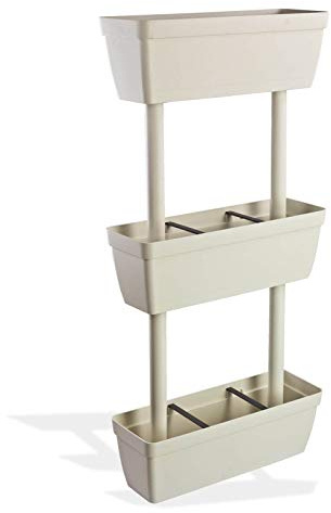 Art Plast Lolego Veg Resin Macetero Vertical de plástico 3 Niveles, Blanco