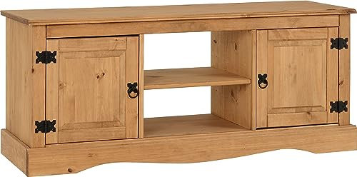 Seconique Corona 2 Door Flat Screen Tv Unit in Distressed Waxed Pine