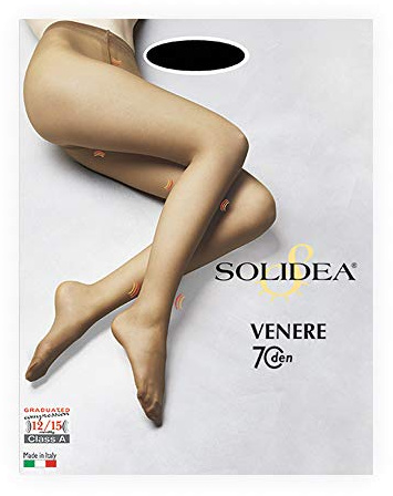 SOLIDEA Collant 70 den a maglia liscia VENERE 70 sheer Calze a compressione graduata 12/15 mmHg Art. 016970