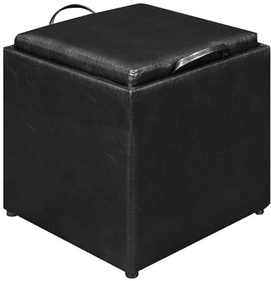 Designs4Comfort Park Avenue Single Ottoman with Stool and Reversible Tray