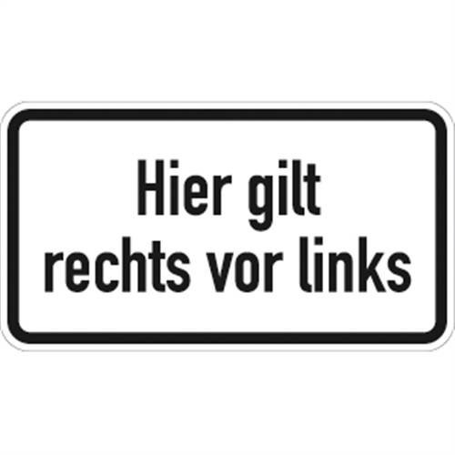 Verkehrszeichen VZ2804, Hier gilt rechts vor links, Alu, RA1, 23,1x42cm Verkehrsschild
