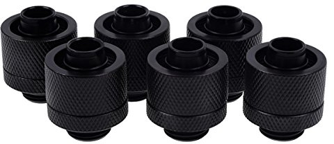 Alphacool 17234 Eiszapfen 16/10mm Anschraubtülle G1/4 - Dunkelschwarz,6er Pack