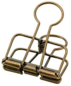 Hollow Out Paper Binder Clip Invoice Bill Clip Office Supplies Pack of 20 (M, Bronze)