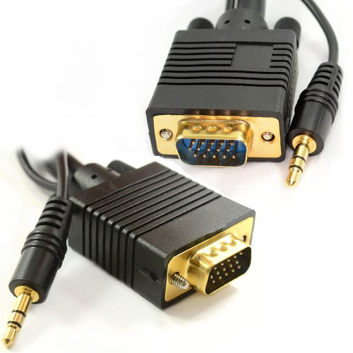 kenable PC Ordinateurs Portable Vers HD LCD LED Plasma TV 15 Broches VGA Avec Jack l'audio câble 2 m [2 mètre/2m]