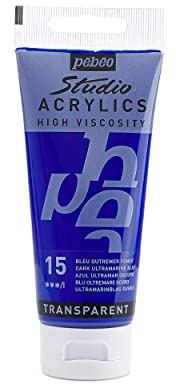 Pébéo 837015 Studio Acrylique Tube Bleu Outremer Foncé 100 ml
