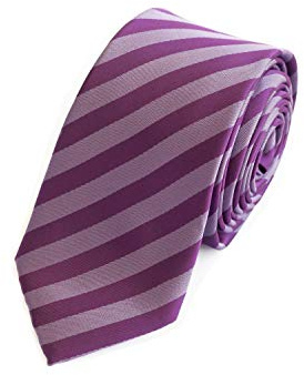 Fabio Farini - Herren Krawatte modern gestreift in 6cm Breite und 150cm Länge - Unterschiedliche Männer Schlipse mit Streifen Lila Violett