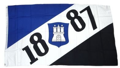 Fahne/Flagge Hamburg 1887 Fan NEU 90 x 150 cm Flaggen