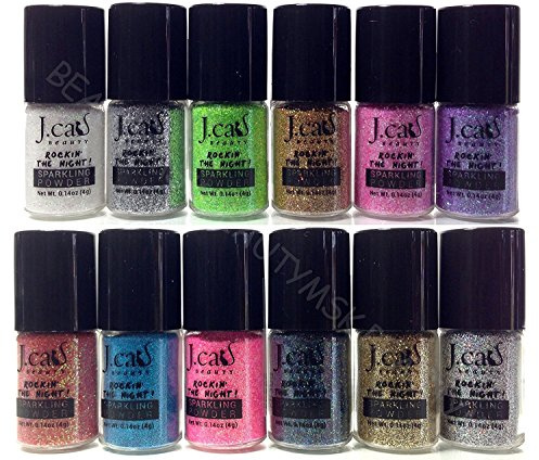 J.cat Beauty Mineral Base Loose Powder Sparkling/glitter Eye Shadow Pigment 12 Colors