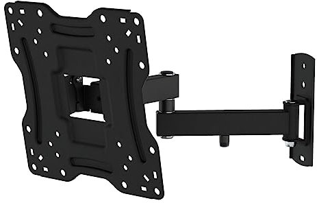 MAHARA Tilt and Turn TV Wall Bracket - Wall Mount for TVs Max 43 Inches - TV Brackets with VESA Wall Mount Compatibility 75x75mm – 200x200mm - TV Wall Brackets Support Max 20kg - Black TV Bracket