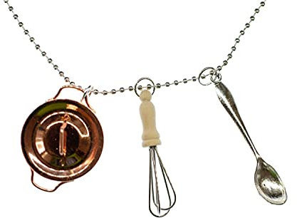 Miniblings 3 Collier de Cuisine Cuisine - Bijoux Faits Main Mode I Pendentif Longueur de la Collier: 80 cm - Fouet cuillère à Pot