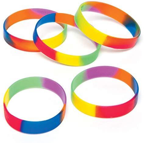 Baker Ross Bracelets en Caoutchouc Multicouleur - Lot de 10, Bracelets pour Enfants (AG758), [Multiple]