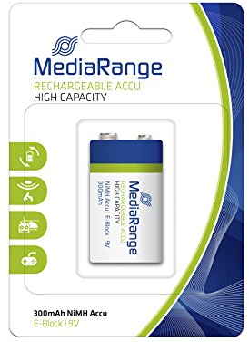 MediaRange Acumulador E-Block batería 9V MRBAT124 6HR61 HR22 NiMH Recargable