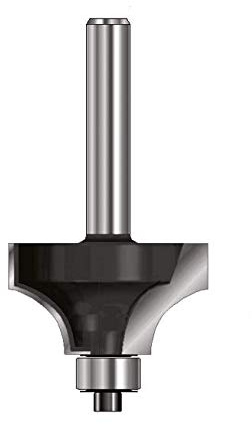 ENT 09822 Viertelstabfräser HW, Schaft (S) 8 mm, Durchmesser (D) 44,7 mm, NL 22,2 mm, R 16 mm, SL 32 mm, mit Kugellager
