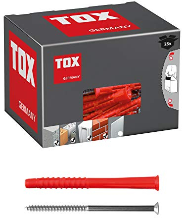 Cheville universelle pour cadre TOX Constructor 10 x 100 mm + vis, cheville pour x de construction, se noue ou se dilate automatiquement, 25 pièces dans une boîte, 022102491