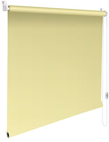 Sonnenschutz-HH - Mini-Rollo Minirollo Klemmfix Klemmrollo Kettenzugrollo Breite x Höhe STOFFMAß 127x140 cm - 127 x 140 cm – HELLGELB-CREME Sichtschutzrollo Sichtschutz-Rollo Fensterrollo Easy&Fix montiert Seitenzugrollo inkl. Klemmträger/Klemmhalter