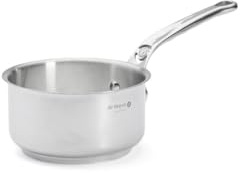 DE BUYER Stielkasserolle, Edelstahl, Silber, 14 cm, 27.9 x 20.1 x 10.9 cm