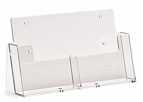 Taymar A6 Prospekthalter Hochformat Parabel Zähler stehen, mit 2 Taschen, transparent
