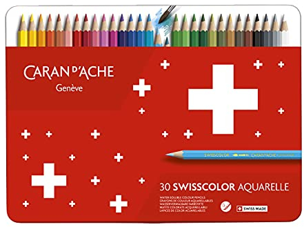 Caran d'Ache 1285.73 - SWISSCOLOR Aquarelle Buntstifte in Metallbox - 30 Stück