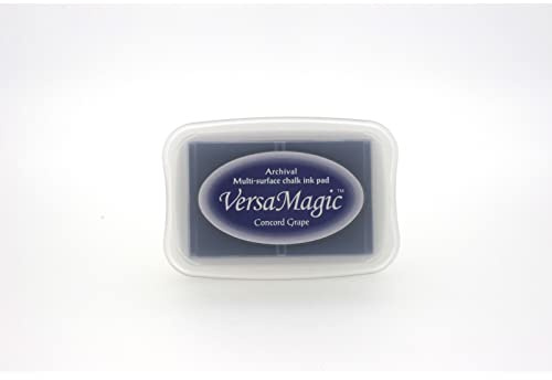 Tsukineko VersaMagic Stempelkissen - Violett, Concord Grape - Groß - Wasserbasis - Lufttrocknend, Dekkend - Embossing - für Dünnes Papier