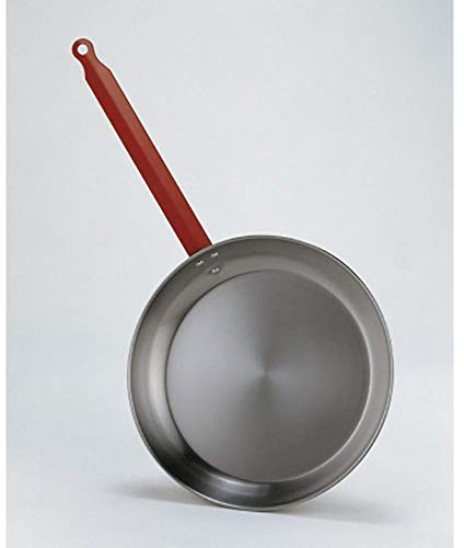 Garcima La Ideal Flache Bratpfanne aus poliertem Stahl mit einem Griff, 30 cm, silberfarben, Silber