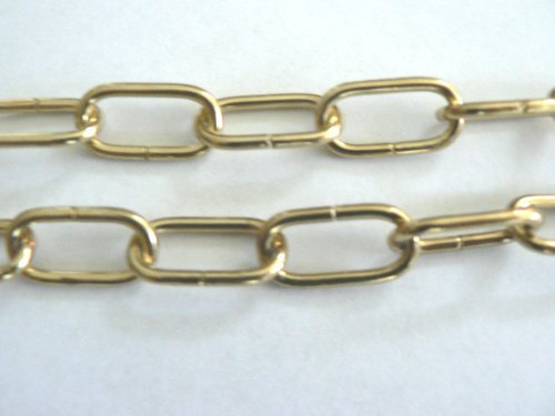 1,0 Meter HSI Nr. 100171 Zierkette rund glatt Eisen vermessingt 16x2,0mm Kette Zierkette