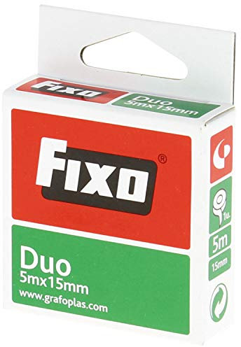 FIXO Duo 75600300. Cinta Adhesiva Doble Cara, 15Mmx5M, Libre De Ácido Y Lignina, Perfecta Para Manualidades Con Goma Eva Y Scrapbooking