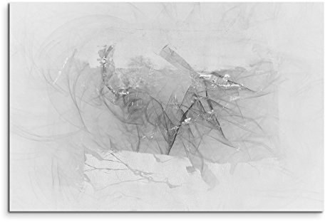 Sinus Art Abstrakt 1431-120x80cm SCHWARZ-Weiss Bilder - Wandbild Kunstdruck in XXL Format - Fertig Aufgespannt – TOP - Leinwand - Wand Bild - Kunst Bild - Wandbild abstrakt XXL