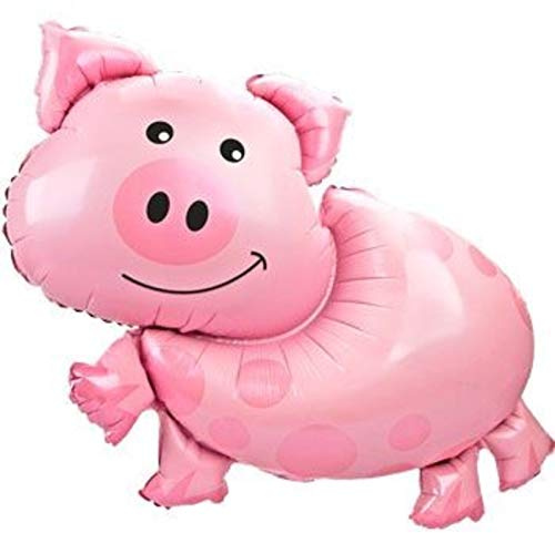 Amscan 11062 02 - Super Shape Folienballon Schweinchen, Größe circa 89 x 64 cm, Heliumballon, Geburtstag, Dekoration