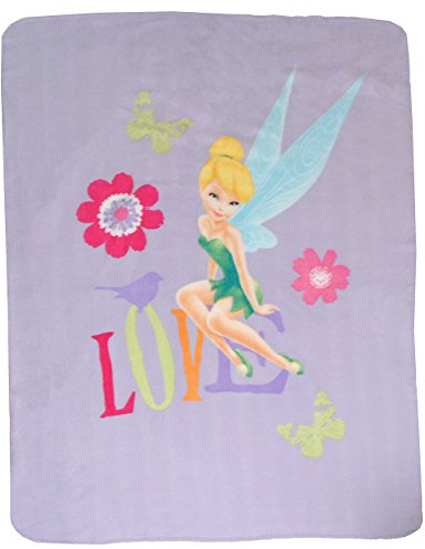 alles-meine.de GmbH Fleecedecke - Fairie Tinkerbell - 110 cm * 140 cm - Decke aus Fleece Kuscheldecke/für Mädchen - Kinder Plaid Kinderdecke - Schmusedecke - Fairy Feen lila