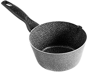 Home Stone Casseruola Conica Antiaderente, con Manico, Pietra, Antracite/Grigio, 14 cm
