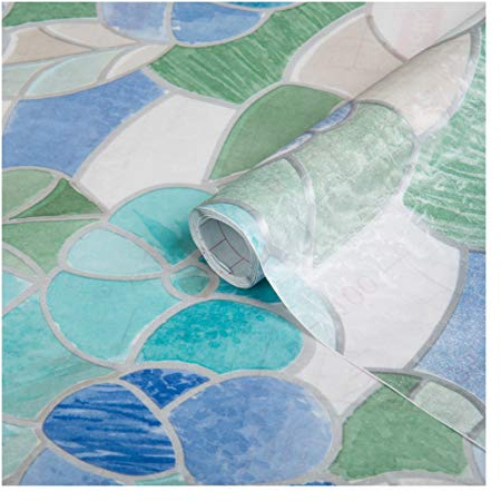 d-c-fix Fensterfolie Lisboa blau selbstklebend Sichtschutz beidseitig blickdicht Folie für Bad-Fenster, Küche, Glastür Milchglasfolie Sichtschutzfolie Glasfolie 45 cm x 2 m