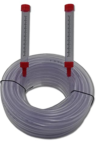 DEWEPRO® Niveau à eau - Niveau hydrostatique - complet avec tubes en verre acrylique gradués - Outil pour mesurer les différences de hauteur - Longueur : 15 m