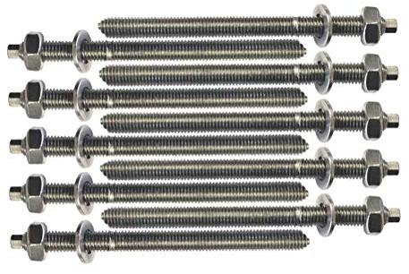 PARCO Ankerstangen M10x130 mm, Edelstahl A4, Mit EU-Zulassung, 10 Stück