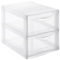 SUNDIS Orgamix, petite tour de rangement en plastique transparent, 2 tiroirs format papier A4, hauteur 25,5 cm, superposable, idéale rangement bureau, cours, documents, fournitures
