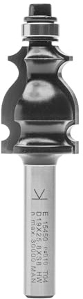ENT 15450 Dekorativer Langprofilfräser HW, Schaft (S) 8 mm, Durchmesser (D) 19 mm, NL 24,4 mm, R 2 mm, SL 32 mm, mit Kugellager