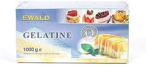 Gélatine Feuilles - Or 210 Bloom, 1 kg, environ 500 pièces