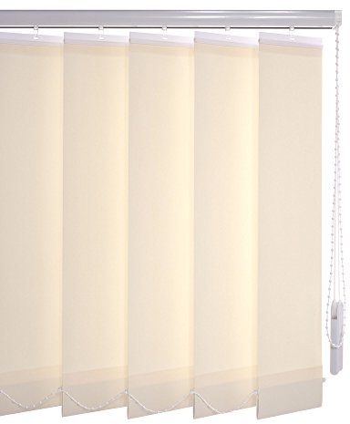 Liedeco Vertikalanlage Lamellenanlage Lamellenvorhang Vertikaljalousie | viele Farben | Lamellenbreite 89 mm | Höhe 180 cm, oder 250 cm | kürzbar (150 x 180 cm, beige)