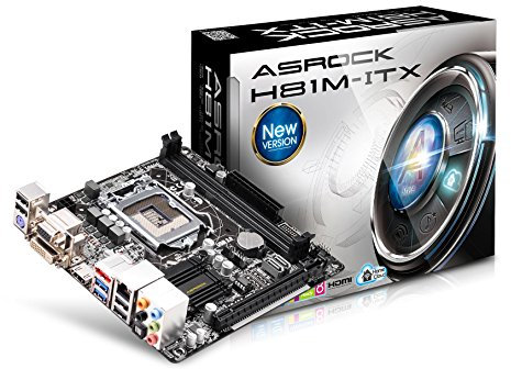 Asrock H81M-ITX Mainboard Sockel LGA 1150 (Mini-ITX, Intel H81, 2x DDR3 Speicher, RJ-45, 2x SATA III, 2x USB 3.0)